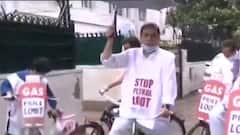 Parliament Protest: তেলের দাম বাড়ার প্রতিবাদে সাইকেলে সাংসদরা, একাধিক ইস্যুতে সরগরম সংসদ