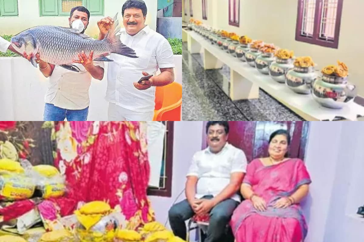 Grand Ashada Sare: తగ్గేదే లే…గోదారోళ్లు మామూలోళ్లు కాదు..సారె మరీ ఈ రేంజులోనా…!