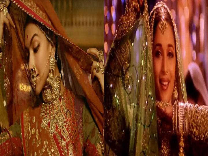 Madhuri Dixit to Shahrukh Khan these stars wore costumes worth lakhs in their film Madhuri Dixit से लेकर Shahrukh Khan तक, इन सितारों ने अपनी फिल्म में कैरी किए थे लाखों के कॉस्टयूम, Deepika ने इस फिल्म में पहना था 30 किलो का लहंगा...