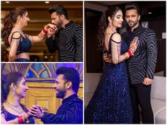 Inside Photos & Videos: नीला लहंगा, लाल चूड़ा और हीरे के गहने पहने पार्टी में दिशा को देखते रह राहुल, कर लिया KISS