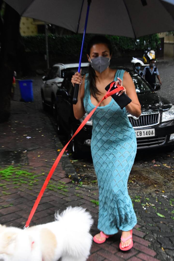 मलाइका आज अपने डॉग कैस्पर के साथ वॉक करने निकलीं जो उनका अंदाज पहले से बहुत अलग दिखा.