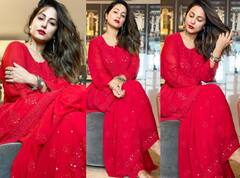 सुर्ख लाल शरारे में Hina Khan ने ईद पर शेयर कीं ऐसी तस्वीरें, फैन्स देखते रह गए खूबसूरती