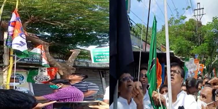 Coochbehar Factional clash in TMC over Shahid Diwas 2021 Coochbehar:  একই অফিসে দু’বার উঠল তৃণমূলের পতাকা, শহিদ স্মরণ ঘিরে কোচবিহারে প্রকাশ্যে তৃণমূলের গোষ্ঠীকোন্দল