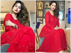 Eid Mubarak! Hina Khan Looks Resplendent In Red As She Gets Decked Up For Eid al-Adha 2021;See Pics
