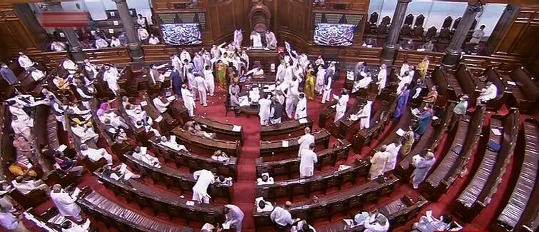 TMC MP snatches Pegasus statement from minister, tears it in Rajya Sabha TMC MP on Pegasus: রাজ্যসভায় তথ্য-প্রযুক্তি মন্ত্রীর ভাষণের সময় হাত থেকে কাগজ টেনে ছিঁড়ে ফেললেন শান্তনু সেন