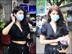 IN PICS | Rhea Chakraborty Nails Chic Street Style Look, Spotted Shopping In Bandra