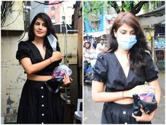 ब्लैक ड्रेस पहने मुंबई की पाली मार्केट में फ्रूट लेते नजर आईं Rhea Chakraborty, देखें तस्वीरें