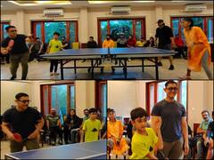 PICS: Aamir Khan Plays Table Tennis With Kiran Rao, Son Azad & Crew Of 'Laal Singh Chaddha' In Ladakh
