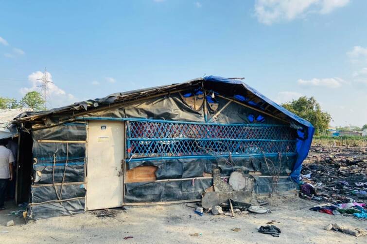 Rohingya camp damaged in delhi by authorities ਦਿੱਲੀ ਦੇ ਰੋਹਿੰਗਿਆ ਕੈਂਪ ’ਚ ਆਰਜ਼ੀ ਮਸਜਿਦ ਢਾਹੀ