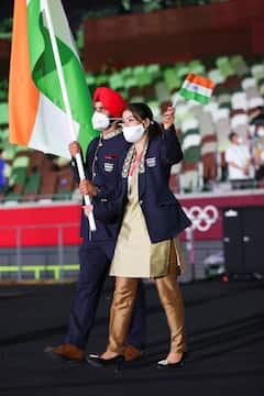 IN PICS| Tokyo Olympics 2020: Mary Kom, Manpreet Singh Beam With Joy As They Lead Indian Contingent During Opening Ceremony