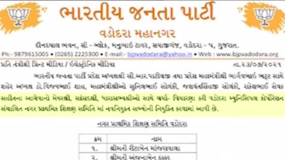 વડોદરાઃ ભાજપ આગેવાનો ભૂલ્યા ભાન,ચૂંટણી પહેલા જ સભ્યોને જાહેર કર્યા નવનિયુક્ત