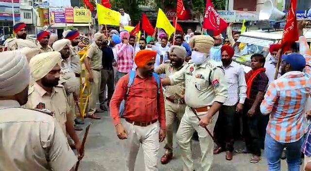 ਬਠਿੰਡਾ 'ਚ ਖਜ਼ਾਨਾ ਮੰਤਰੀ ਦਾ ਵਿਰੋਧ