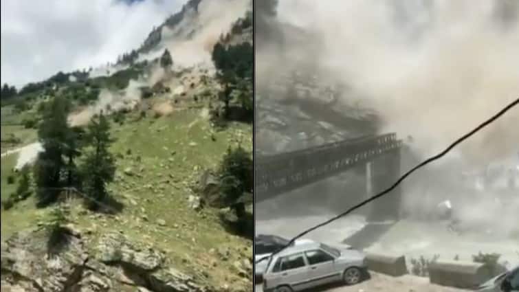 Himachal Pradesh: Boulders roll downhill for landslide in Kinnaur district resulting bridge collapse HP Landslide Update: হিমাচলে ভয়াবহ ভূমিধস, সেতু ভেঙে মৃত্যু ৯ পর্যটকের