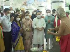 गोवा दौरे के दूसरे दिन जेपी नड्डा ने मंगेश मंदिर में की पूजा, वैक्सीनेशन सेंटर का भी करेंगे दौरा