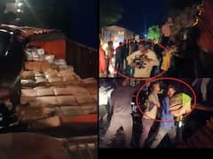 'कंटेनर पलटी, बिअर फरार!' पलटलेल्या कंटेनरमधून बिअरची पळवापळवी, तासात कंटेनर रिकामा, वैजापूरमधला व्हिडीओ व्हायरल