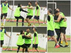 IN PICS: Ranveer Singh Gives The Biggest Hug To MS Dhoni At A Football Match; Their Bromance Is Breaking The Internet