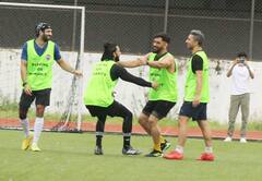 IN PICS: Ranveer Singh Gives The Biggest Hug To MS Dhoni At A Football Match; Their Bromance Is Breaking The Internet