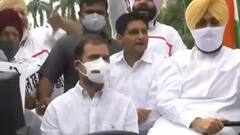 किसान आंदोलन: कृषि कानूनों के विरोध में ट्रैक्टर चलाकर संसद भवन पहुंचे राहुल गांधी