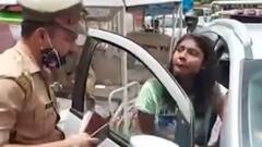 Barabanki में लड़की का हाई-वोल्टेज ड्रामा, बीच सड़क पुलिस से जा भिड़ी युवती