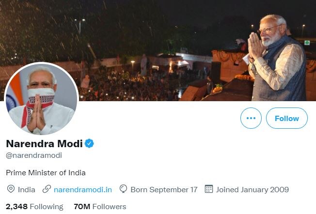 PM Modi Twitter Followers: PM મોદીના ટ્વીટર પર ફોલોવર્સની સંખ્યા 70 મિલિયનને પાર થઈ