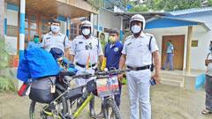 North 24 Parganas: 'সেফ ড্রাইভ সেভ লাইফ' প্রচারে সাইকেলে করে লাদাখের পথে নিমতার বিপ্লব দাস