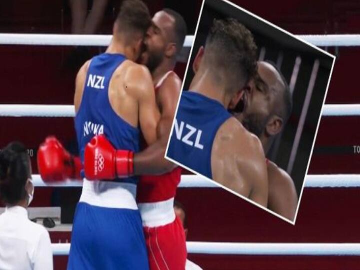Tokyo Olympics 2020 Moroccan boxer youness baalla tries to bite his opponent david nyika ear Tokyo Olympics 2020: ஒலிம்பிக்கில் சம்பவம் செய்த ‛கடிச்சுத்துப்பட்டா’ பரம்பரை!