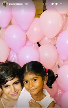 ছিমছাম আয়োজনে মেয়ে তারার প্রথম জন্মদিন পালন করলেন মন্দিরা