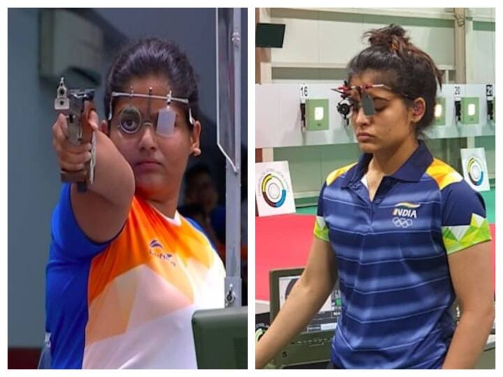 Tokyo Olympics: 25 meter Pistol Precision qualification round  India's Manu Bhaker and Rahi Sarnobat fails to qualify for finals Tokyo Olympics: ஒலிம்பிக் துப்பாக்கிச் சுடுதல் 25 மீட்டர் மனு பாக்கர், ராஹி சர்னோபட் ஏமாற்றம் !