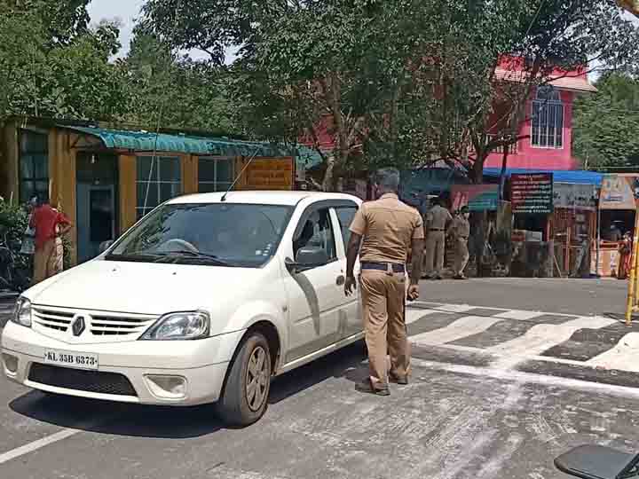 கேரளாவில் முழு ஊரடங்கு எதிரொலி - தமிழக கேரள எல்லையில் கெடுபிடி காட்டும் கேரள போலீசார் 