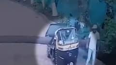 When a huge tree fell over an auto and the driver had a hairline escape