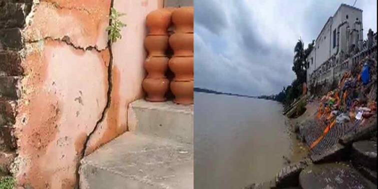 Hooghly Sreerampore crematorium damaged Ganges erosion river banks breaking temple demolished Hooghly:  নদী ভাঙনে শ্রীরামপুরে ভেঙে পড়ল শ্মশানঘাটের শিবমন্দির, পড়ার আশঙ্কায় বৈদ্যুতিক চুল্লিও