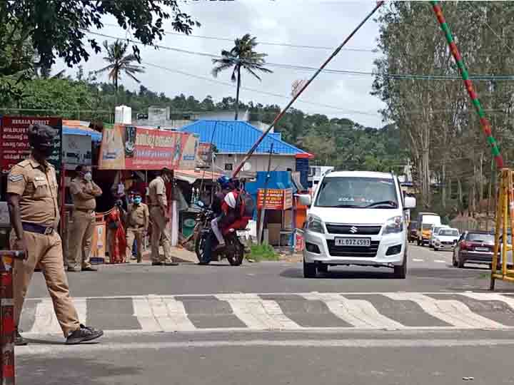 கேரளாவில் முழு ஊரடங்கு எதிரொலி - தமிழக கேரள எல்லையில் கெடுபிடி காட்டும் கேரள போலீசார் 