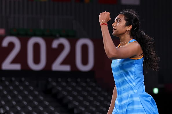 Tokyo Olympics Badminton Bronze Medal Match PV Sindhu wins vs He Bing Jiao 21-13, 21-15