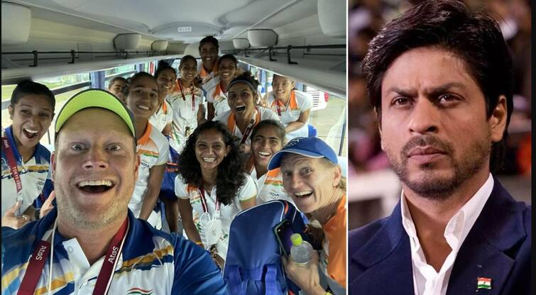 Shah Rukh Khan asks for gold from women's hockey coach, Real coach responds ਸ਼ਾਹਰੁਖ ਖਾਨ ਨੇ ਮਹਿਲਾ ਹਾਕੀ ਟੀਮ ਦੇ ਕੋਚ ਤੋਂ ਮੰਗਿਆ ਗੋਲਡ, ਤਾਂ ਰੀਅਲ ਕੋਚ ਨੇ ਇੰਜ ਦਿੱਤਾ ਜਵਾਬ 