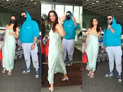 IN PICS: Jasmin Bhasin Looks Stunning In A Slip Dress At The Airport With Boyfriend Aly Goni; Lovebirds Make A Stylish Couple
