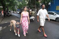 Kim Sharma-Leander Paes Walk Hand-In-Hand As They Take Pet Dog Out For A Walk; See Pics