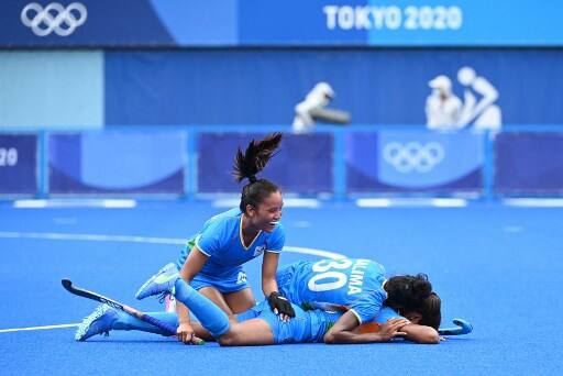 On Sunday, the Indian men's hockey team secured a ticket to the semi-finals of the Olympic Games after 49 years by defeating Great Britain 3-1 in their quarterfinal match.  For the Men in Blue, Dilpreet Singh scored in the 7th minute, Gurjant Singh in the 16th and Hardik Singh scored in the 57th minute.  Photo Courtesy: AFP