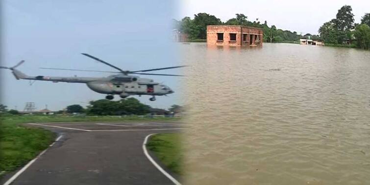 Hooghly Khanakul Flood Like Situation, Air Force in relief action Hooghly : হু হু করে ঢুকছে রূপনারায়ণ ও দ্বারকেশ্বর নদীর জল,  খানাকুলে উদ্ধারকাজে নামল বায়ুসেনা