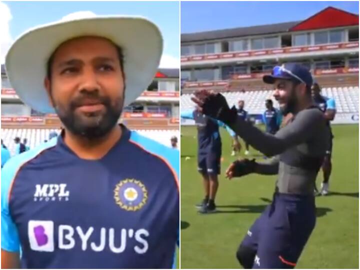 India vs England Rohit Sharma's Unique 'Simple Game' Leaves Virat Kohli & Co. In Splits - WATCH VIDEO Rohit Sharma's Unique 'Simple Game' Leaves Virat Kohli & Co. In Splits - WATCH VIDEO
