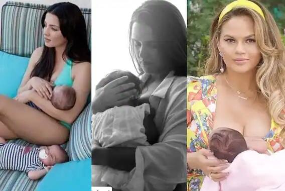 World Breastfeeding Week: માં બનવુ એક મહિલાની જિંદગીનો સૌથી ખાસ અને પ્રેમાળ સપનુ હોય છે. આની સાથે જ બ્રેસ્ટફીડિંગ બાળકો અને માતાની વચ્ચેની સ્પેશ્યલ બૉન્ડ ભરી મૂવમેન્ટ હોય છે. દરેક માં પોતાના બાળકોને દૂધ પીવડાવાનુ પસંદ કરે છે, પરંતુ આજે પણ કેટલીય માતાઓને શરમ અને સંકોચ અનુભવાય છે. બૉલીવુડની કેટલીક એક્ટ્રેસ અને સેલેબ્સે આ બ્રેસ્ટફીડિંગની પળનો આનંદ માણ્યો છે અને તેની તસવીરો સોશ્યલ મીડિયા પર શેર પણ કરી છે, તેમને શરમ-સંકોચ છોડીને આ મોમેન્ટને એન્જૉય કરી છે. જુઓ બૉલીવુડની એ તમામ હસીનાઓ......