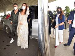 मुंबई एयरपोर्ट पर स्पॉट हुई Bell Bottom की टीम, Akshay Kumar के साथ पत्नी Twinkle Khanna, बेटी Nitara और बेटे Aarav भी हुए स्पॉट