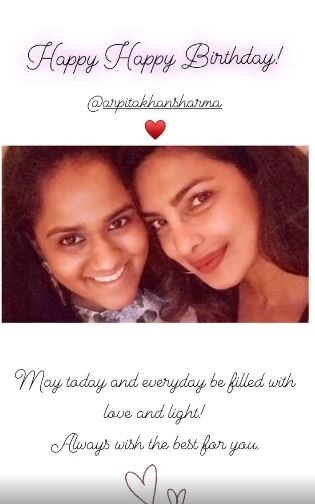 Priyanka Chopra & Katrina Kaif Wish Salman Khan's Sister Arpita With Heartfelt Post On Birthday