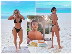 Kim Kardashian Shows Off Her 'Resting Beach Face' With Cheeky Thong Bikini PICS After Sharing Adorable PICS Of Son Psalm West