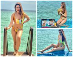 Ishqbaaaz एक्ट्रेस सुरभि चंदना ने स्विमिंग पूल में किया Floating ब्रेकफास्ट,  देखिए Bikini Babe की लेटेस्ट तस्वीरें