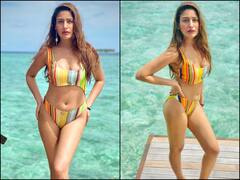 IN PICS | ‘Naagin’ Actress Surbhi Chandna Sizzles In Multicoloured Bikini; Enjoys Floating Breakfast