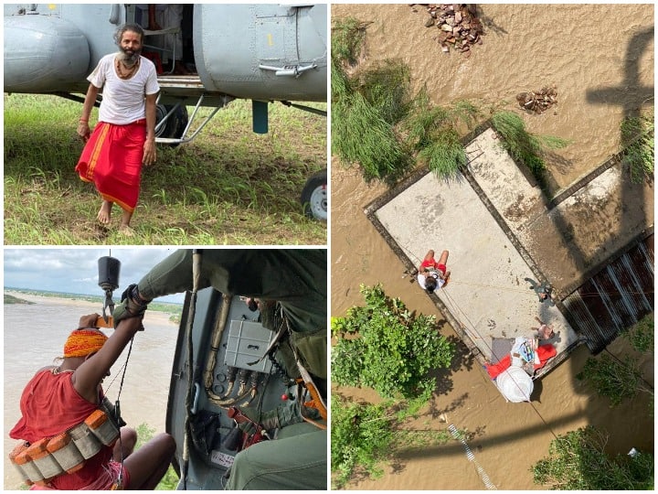 मध्य प्रदेश: भारतीय वायु सेना ने मंदिर की छत पर फंसे 7 लोगों को बचाया, 24 घंटे में 46 का किया रेस्क्यू