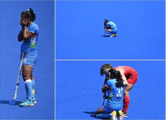 ਭਾਰਤੀ ਮਹਿਲਾ ਹਾਕੀ ਟੀਮ ਨੇ ਹਾਰ ਕੇ ਵੀ ਇਤਿਹਾਸ ਰਚਿਆ ਹੈ। ਟੀਮ ਆਪਣਾ ਪਹਿਲਾ ਓਲੰਪਿਕ ਤਗਮਾ ਜਿੱਤਣ ਦਾ ਸੁਪਨਾ ਗੁਆ ਚੁੱਕੀ ਹੈ। ਬ੍ਰਿਟੇਨ ਨੇ ਭਾਰਤ ਨੂੰ ਟੋਕੀਓ ਓਲੰਪਿਕ ਵਿੱਚ ਕਾਂਸੀ ਦੇ ਤਗਮੇ ਦੇ ਰੋਮਾਂਚਕ ਮੁਕਾਬਲੇ ਵਿੱਚ 4-3 ਨਾਲ ਹਰਾਇਆ। ਭਾਰਤੀ ਮਹਿਲਾ ਟੀਮ ਪਹਿਲਾਂ ਹੀ ਸੈਮੀਫਾਈਨਲ ਵਿੱਚ ਪਹੁੰਚ ਕੇ ਸਫਲਤਾ ਦੇ ਨਵੇਂ ਮਾਪਦੰਡਾਂ ਨੂੰ ਛੂਹ ਚੁੱਕੀ ਸੀ।