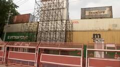 Red Fort covered with barricades and containers ahead of Independence Day