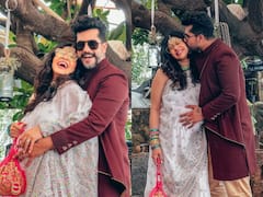 PICS: 9-Month Pregnant Kishwer Merchant Flaunts Baby Bump As She Poses With Hubby At BFF's Wedding
