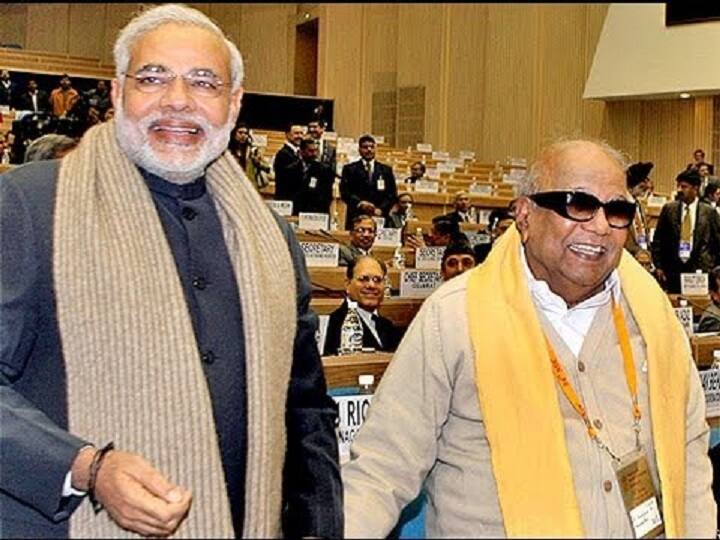 பிரதமர் மோடியுடன் திமுக தலைவர் கருணாநிதி